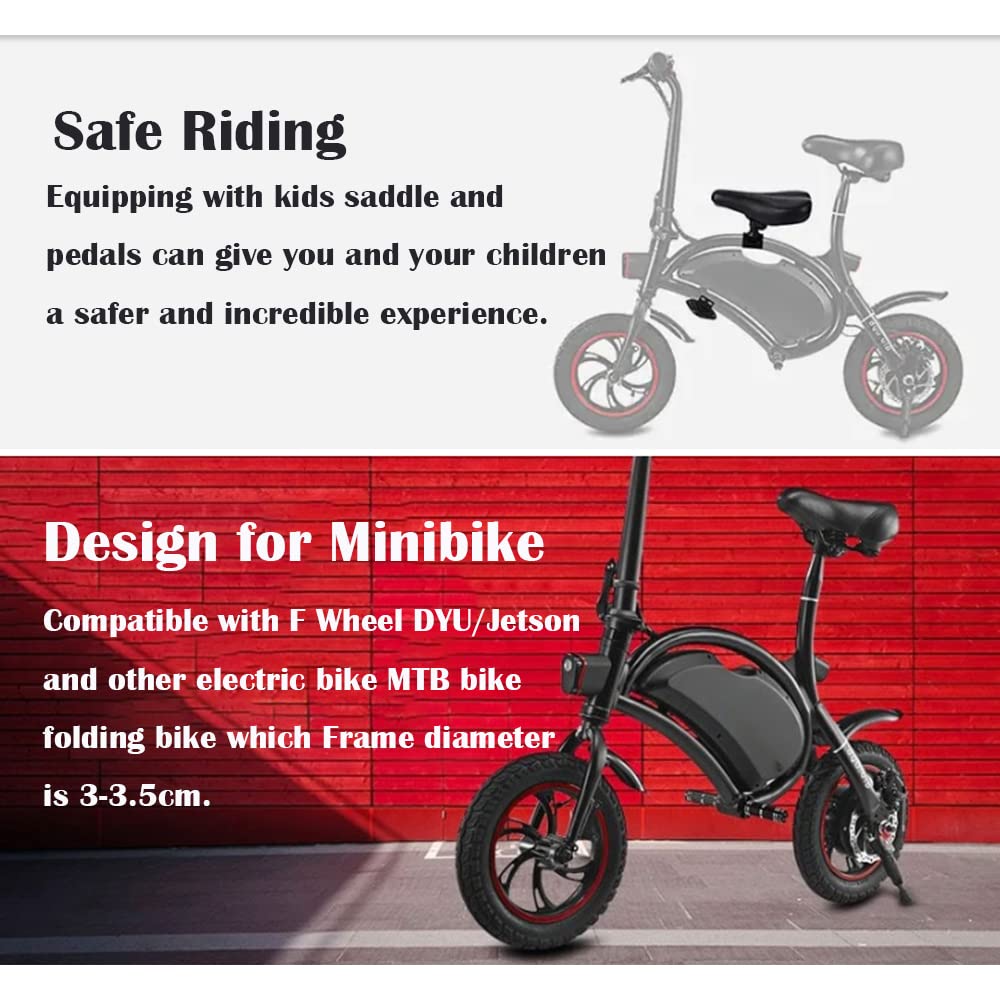 Set of Children Saddle Seat Foot Pedals Bicycle Saddle Children Ebike Seat for F - Wheel DYU Electric Bike