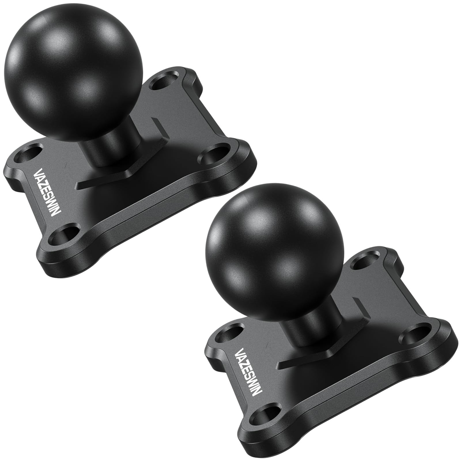 Photo 1 of VAZESWIN 2 PCS 1" Ball Mount with Aluminum Alloy Square Plate, Universal Electronic Device Mounting Base with AMPS Holes for Garmin, Lowrance, Humminbird, for RAM Mounts B Size Double Socket Arms