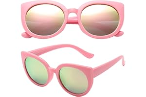 PolarSpex Toddler Sunglasses – Polarized UV Protection Cat Eye Sunglasses with Unbreakable Frame for Girls Age 2-8