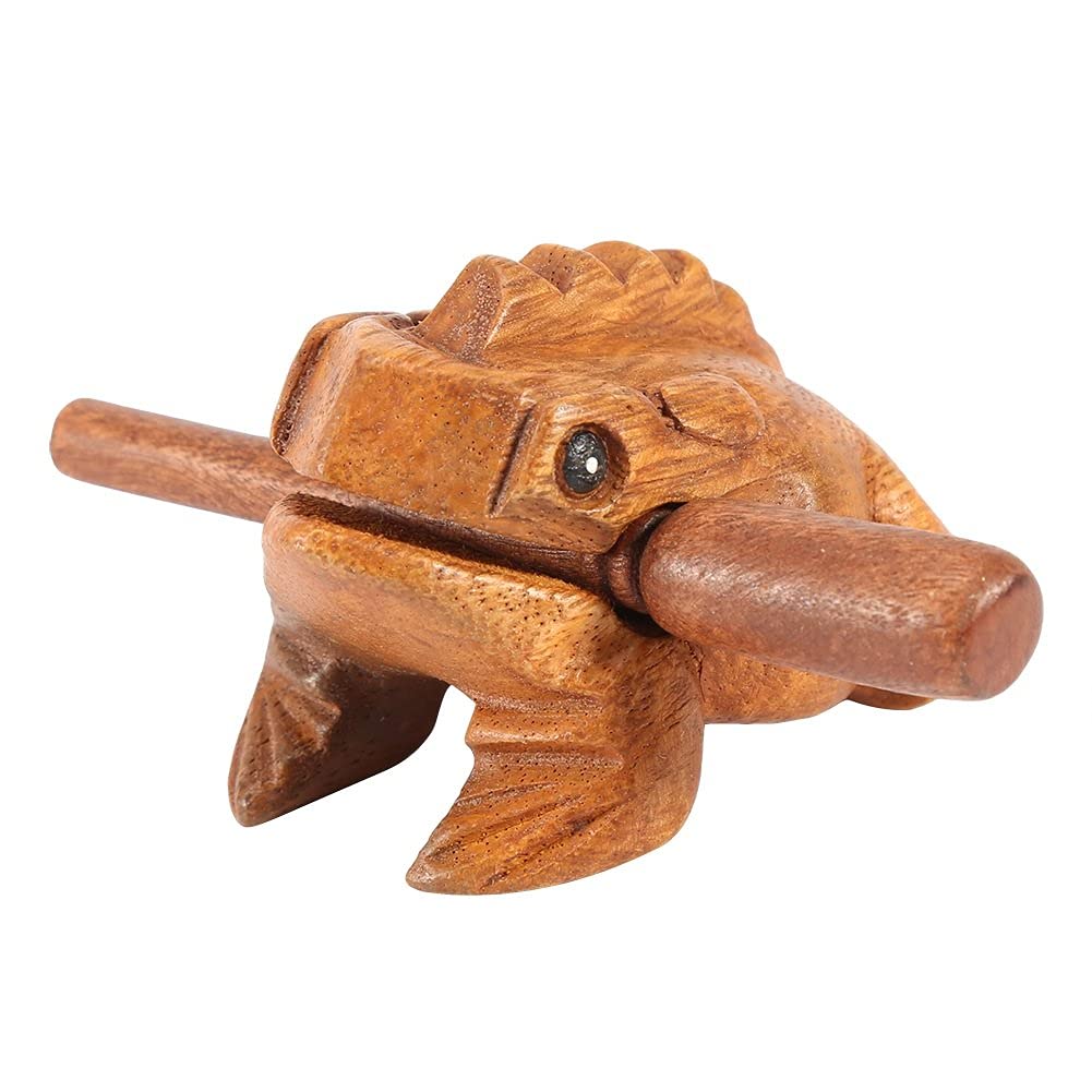 Yosoo Thailand Traditional Home Office Decor Deluxe Craft Wooden Lucky Frog Croaking Musical Instrument Tone Block (Size : 8.8cm)