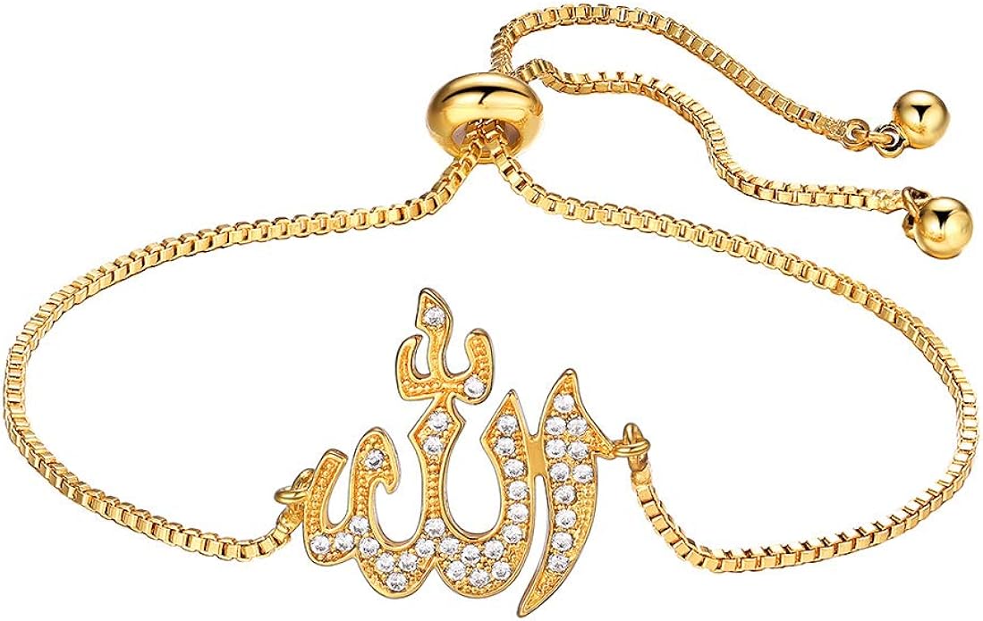 Suplight Allah Bracelet Gold Adjustable Chain Muslim