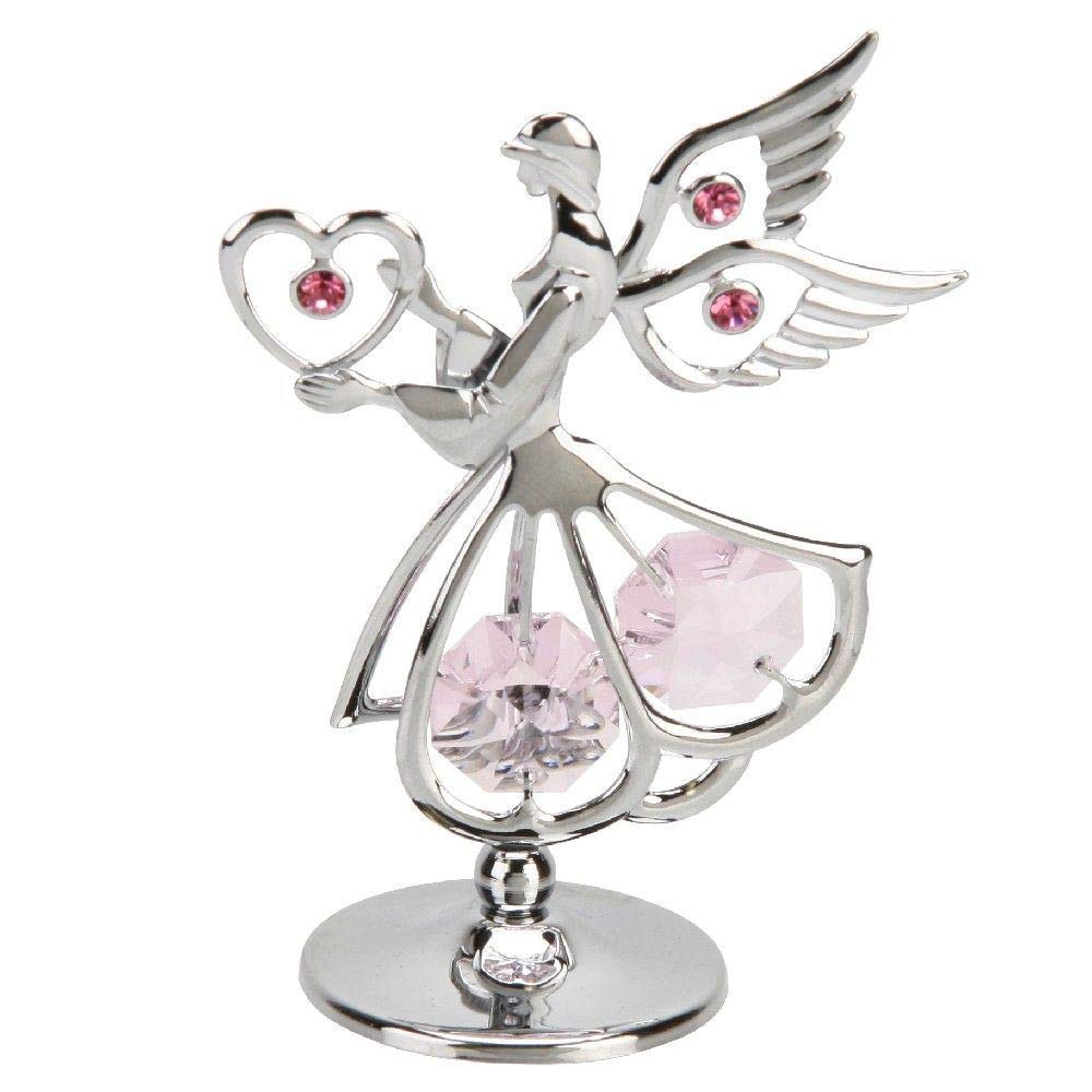 Crystocraft Chrome Plated Mini Sacred Angel With Crystals from Swarovski
