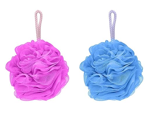 Pelo Bathing Sponge Loofah For Unisex, Body Loofah For Women And Men, Set Of 2, Multicolor, 10 Gram, Pack Of 1