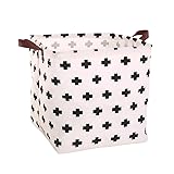 Square Canvas Toy Storage Bins Basket with Handle