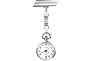 LANCARDO Nurse Watch with Second Hand for Women and Men 1-5 Pack Simple Classic Nurses Doctors Paramedic Tunic Lapel Pin-on Brooch Quartz Fob Watch Large Arabic Numeral Mark