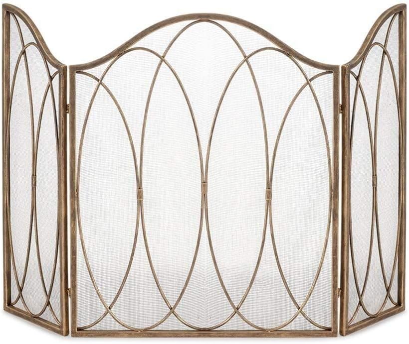 SCREEN J-Pantalla Chimenea 31 X 38.6in 3-Panel De La Pantalla De Hierro