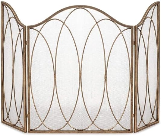 SCREEN J-Pantalla Chimenea 31 X 38.6in 3-Panel De La Pantalla De Hierro