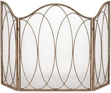 SCREEN J-Pantalla Chimenea 31 X 38.6in 3-Panel De La Pantalla De Hierro