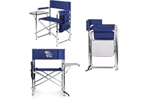 PICNIC TIME NCAA Kansas Jayhawks Sports Chair with Side Table - Beach Chair - Camp Chair for Adults