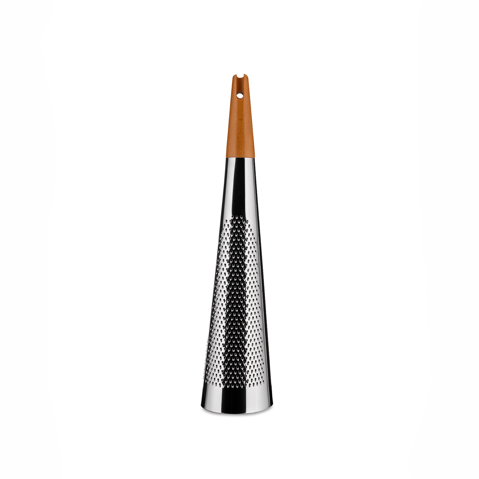 Alessi RS08 Todo - Giant Cheese and Nutmeg Grater in Steel and Wood, Mirror Polished