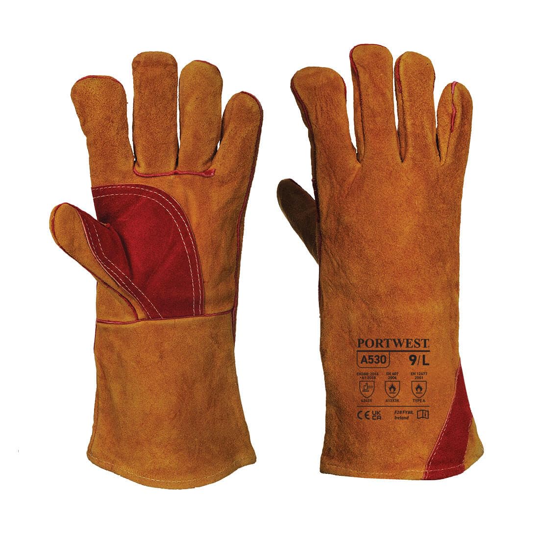 Portwest Reinforced Welding Gauntlet Size: XL Colour: Brown A530BRRXL