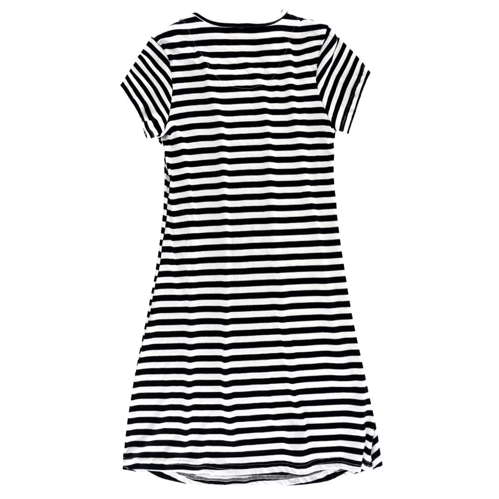 ENJOYNIGHT Women\'s Sleepwear Cotton Sleep Tee Short Sleeves Print Sleepshirt (Large, Line)