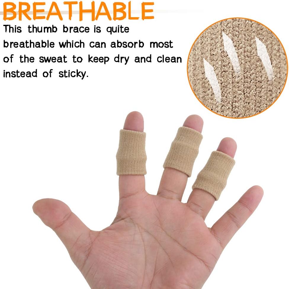 Finger Sleeves, Tiction Thumb Splint Brace Support Protector Breathable Elastic Finger Tape for Pain Relief Arthritis Trigger Finger Sports Aid Basketball Baseball Volleyball  (Finger Sleeves10PC): Industrial & Scientific