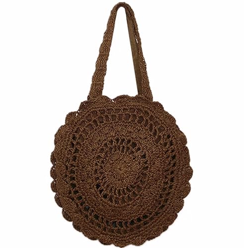 Amazon Easonddd サークル かごバッグ 丸型 かぎ針 編み ショルダー
