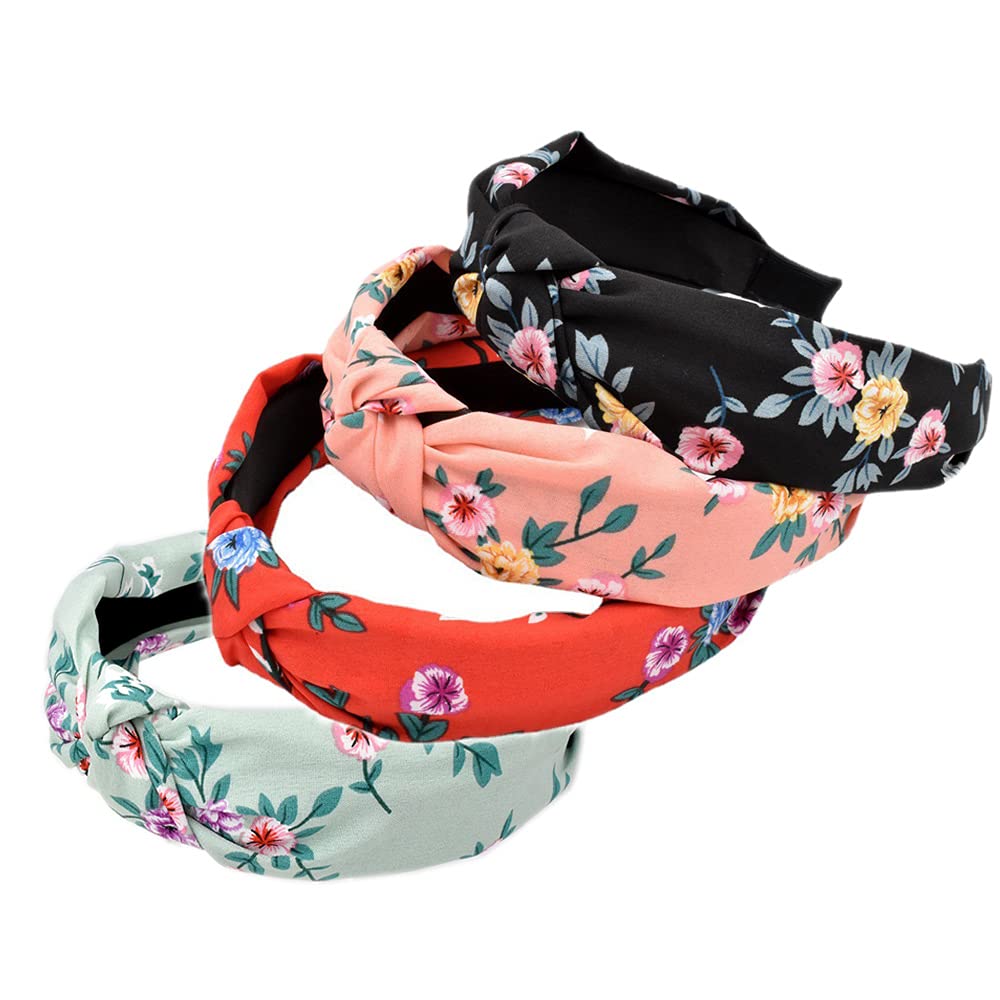 Women Hair Band Bohemian Style Elastic Vintage Print Elastic Elastic Hydrating Twist Hair Accessories Cute Hair Accessories (ArchRoseColor4)