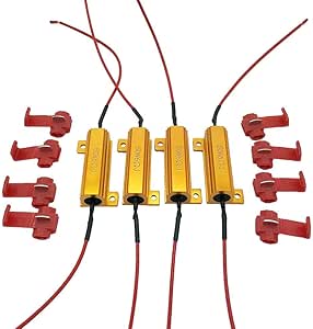 4Pcs Aaron 50W 6ohm Load Resistors - Fix LED Bulb Fast Hyper Flash Turn Signal Blink Error Code (Resistors get very hot during working)