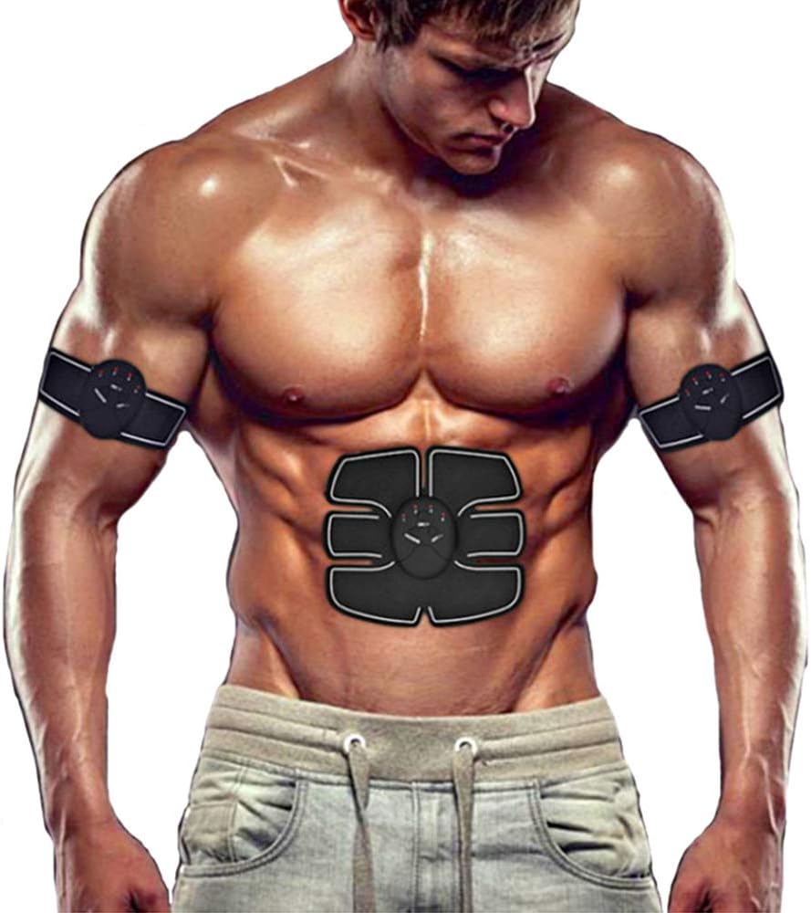XSQR Muscle stimulator Smart fitness machine EMS Abdominal muscle exercise machine Abdominal muscle conditioner Wireless portable Abdomen/arm/leg Trainer Suitable for men and women
