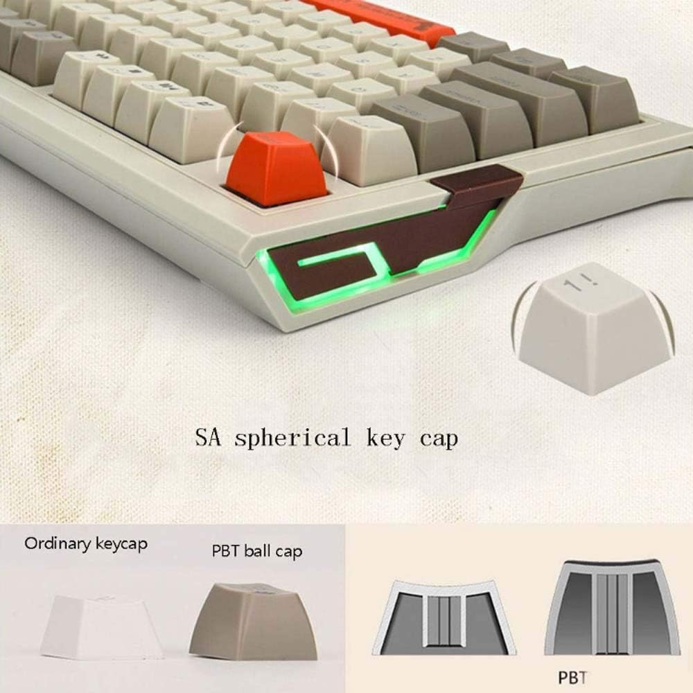 Retro Mechanical Keyboard Green Shaft TwoColor SA Ball Cap PBT