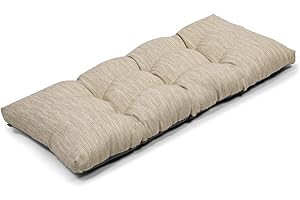 baibu 36 Inch Classic Solid Color Bench Cushion with Ties, Super Soft Indoor Outdoor Rectangle Bench Seat Cushion Standard Size Foam Pad with Non-Slip Bottom - One Pad Only (Beige, 36x15x3in)