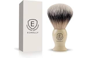 Premium Mens Shaving Brushes by Echolly-NO Shedding Bristle Shaving Brush for Men-Smooth Acrylic Handle Legacy Shave Brush-Rich and Fast Lather Shaving Cream Brush Dad Gifts for Fathers Day