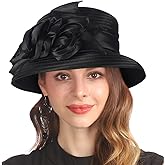 GLAKJGIY Derby Hat for Women Church Tea Party Wedding Cloche Bowler Bucket Hats