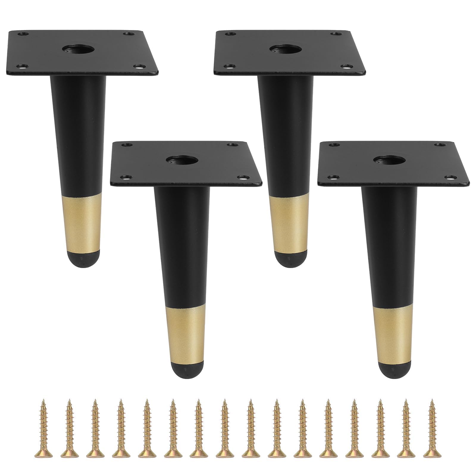 Minnhua 4PCS Sofa Legs 12cm Metal Oblique Furniture Legs 5inch Cabinet Legs Replacement Furniture Feet Black Chair Legs No-Slip Silent for Coffee Table Stool DIY Furniture