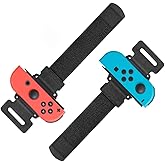 Wrist Band Straps Compatible with Switch Just-Dance for Zumba Burn It Up for Nintendo Switch & Swith OLED Model for Joy-Cons,Adjustable Elastic Strap 2 Pack Red/Blue