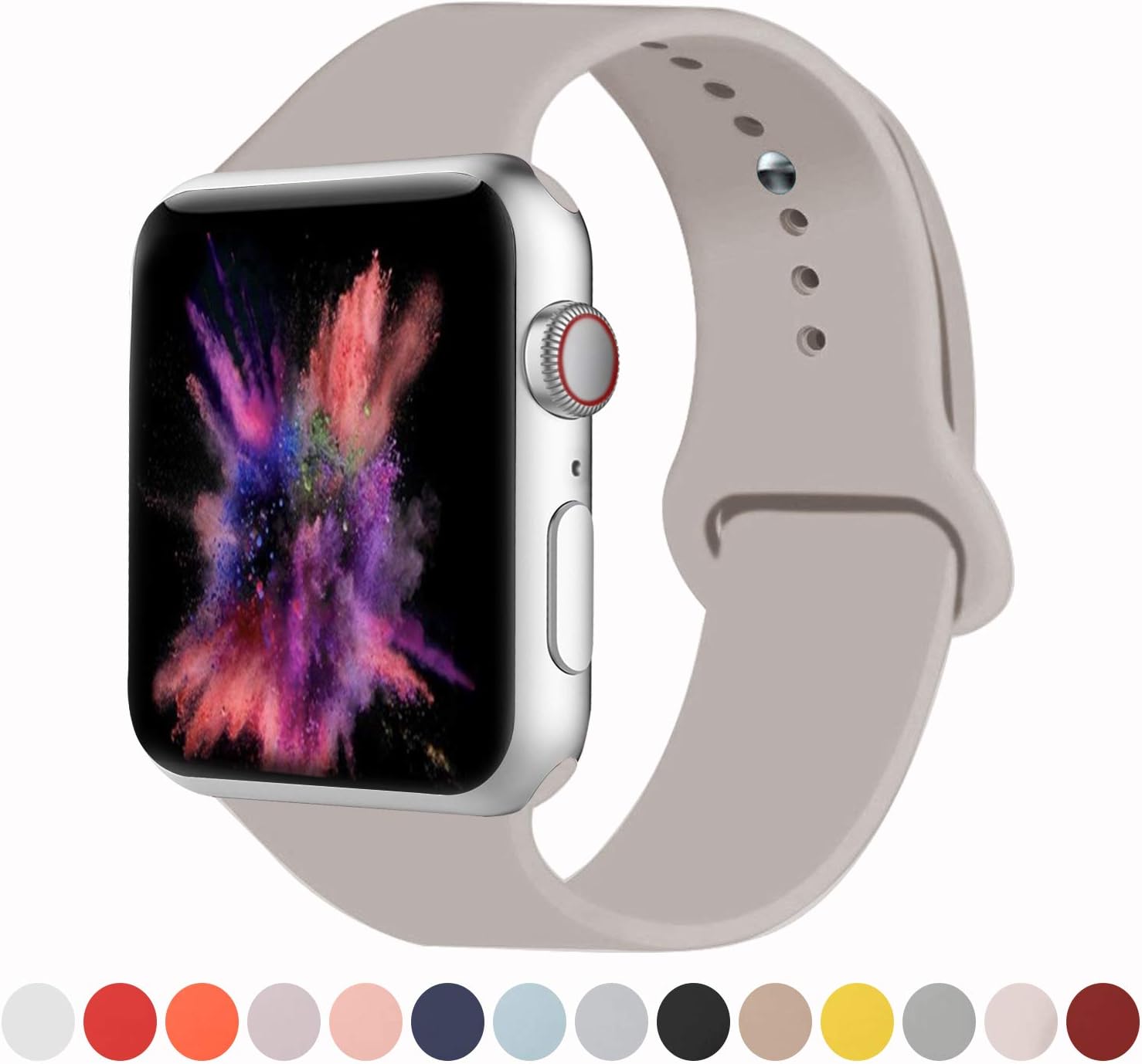 VATI Sport Band Compatible with Apple Watch Band 38MM 40MM 42MM 44MM, Soft Silicone Sport Bands Replacement Strap Compatible for iWatch Series 5 Apple Watch 4/3/ 2/1