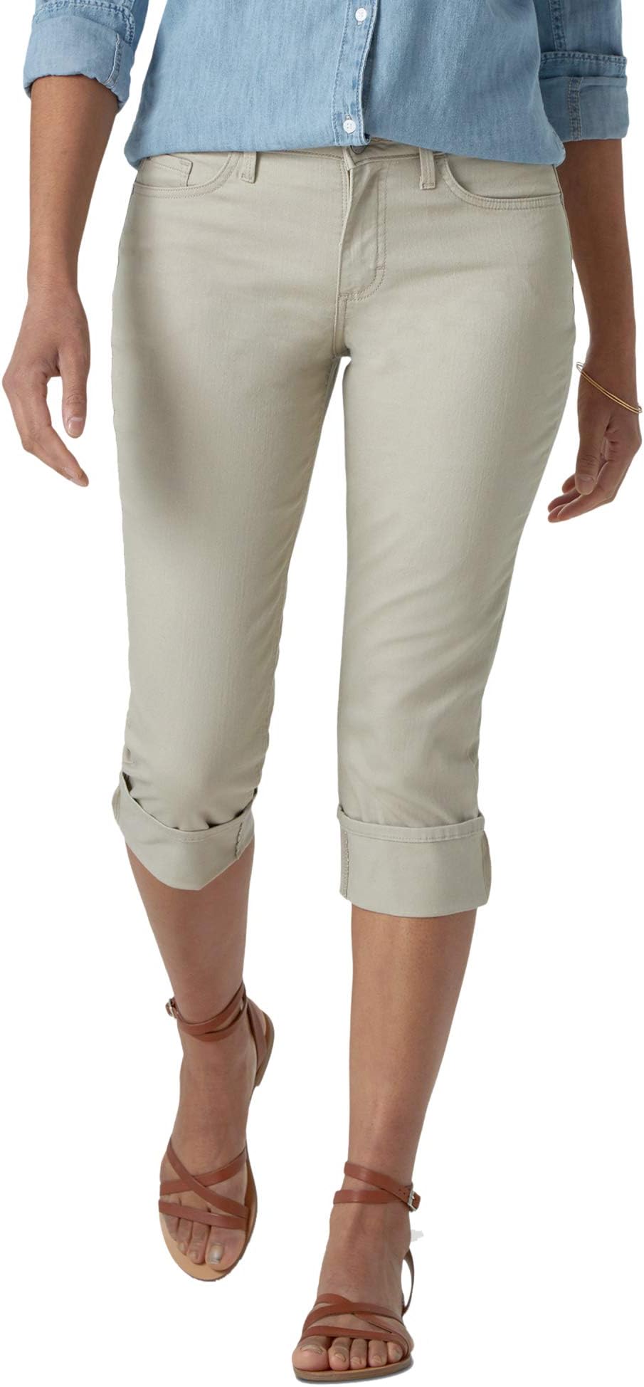 Women's Rolled Cuff Midrise Denim Capri