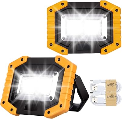 Beizkna 30W LED Work Light Portable COB Rechargeable 2000Lm 2 Pack