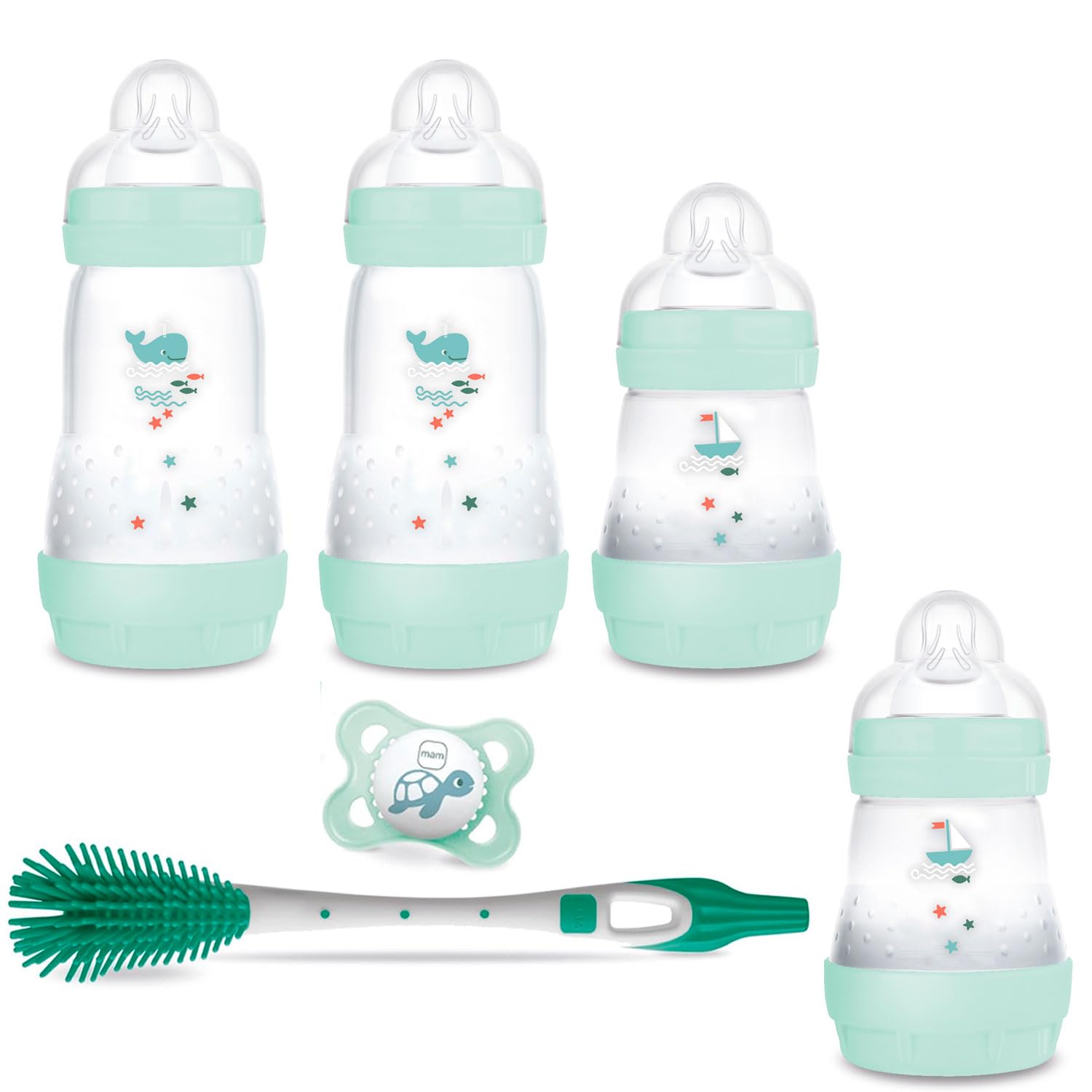 MAM Anti-Colic Bottle 160 ml & 260 ml // Set of 3 Plain // Includes Teat Size 1 From Birth //