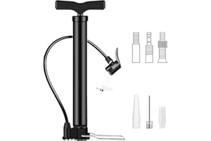 Bike Pump Multifunction Portable Bicycle Tire Floor Pump Mini Bicycle Air Inflator 120PSI T-Handle for Reversible Presta & Sc