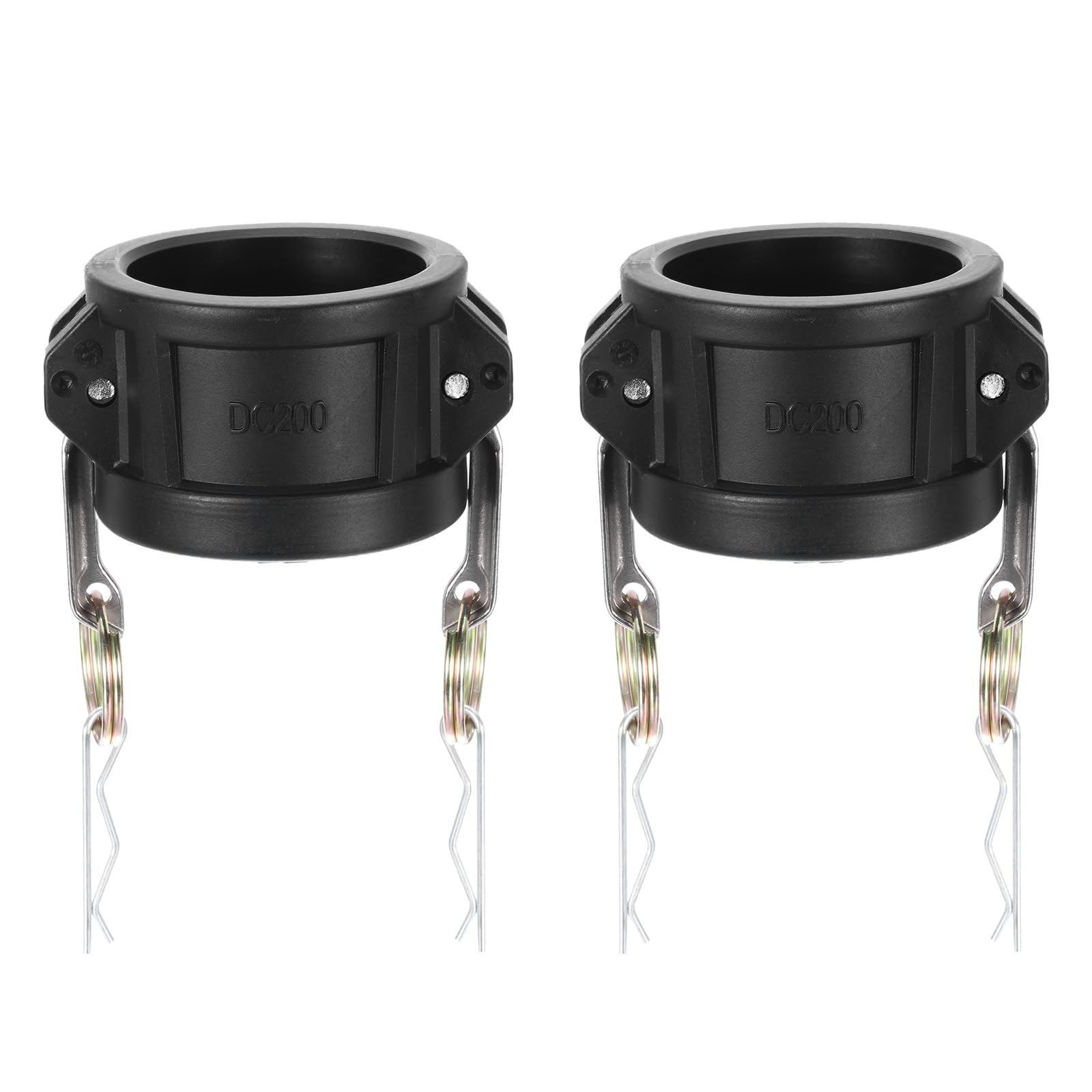 PATIKIL Poly Cam Lock Fittings, 2 Pcs 2" Part DC Dust Cap Cam Groove Hose Fittings Polypropylene Cam Lock Fittings, Black