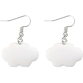 ROSTIVO White Cloud Earrings for Women Cute Dangle Earrings