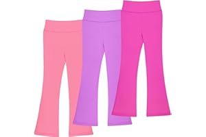 BIG ELEPHANT Girls Flare Leggings Kids Bell Bottoms High Waisted Bootcut Yoga Dance Flared Pants