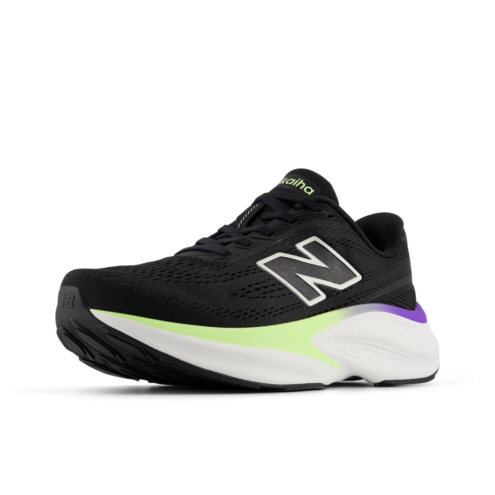 New Balance Women’s Fresh Foam X Kaiha Road v2 Running Shoe, Black/Light Silver Metallic, 10