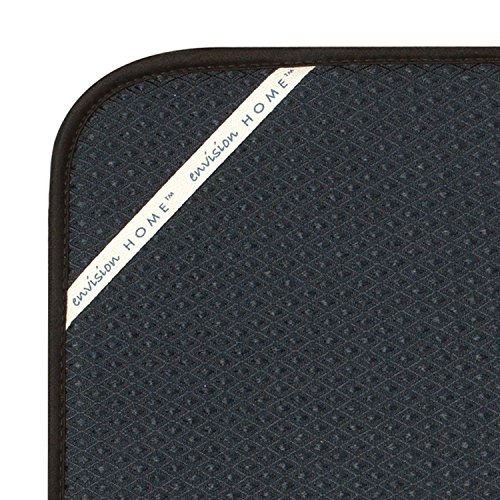 Envision Home 18-Inch by 24-Inch Microfiber Dish Drying Mat, X-Large, Black