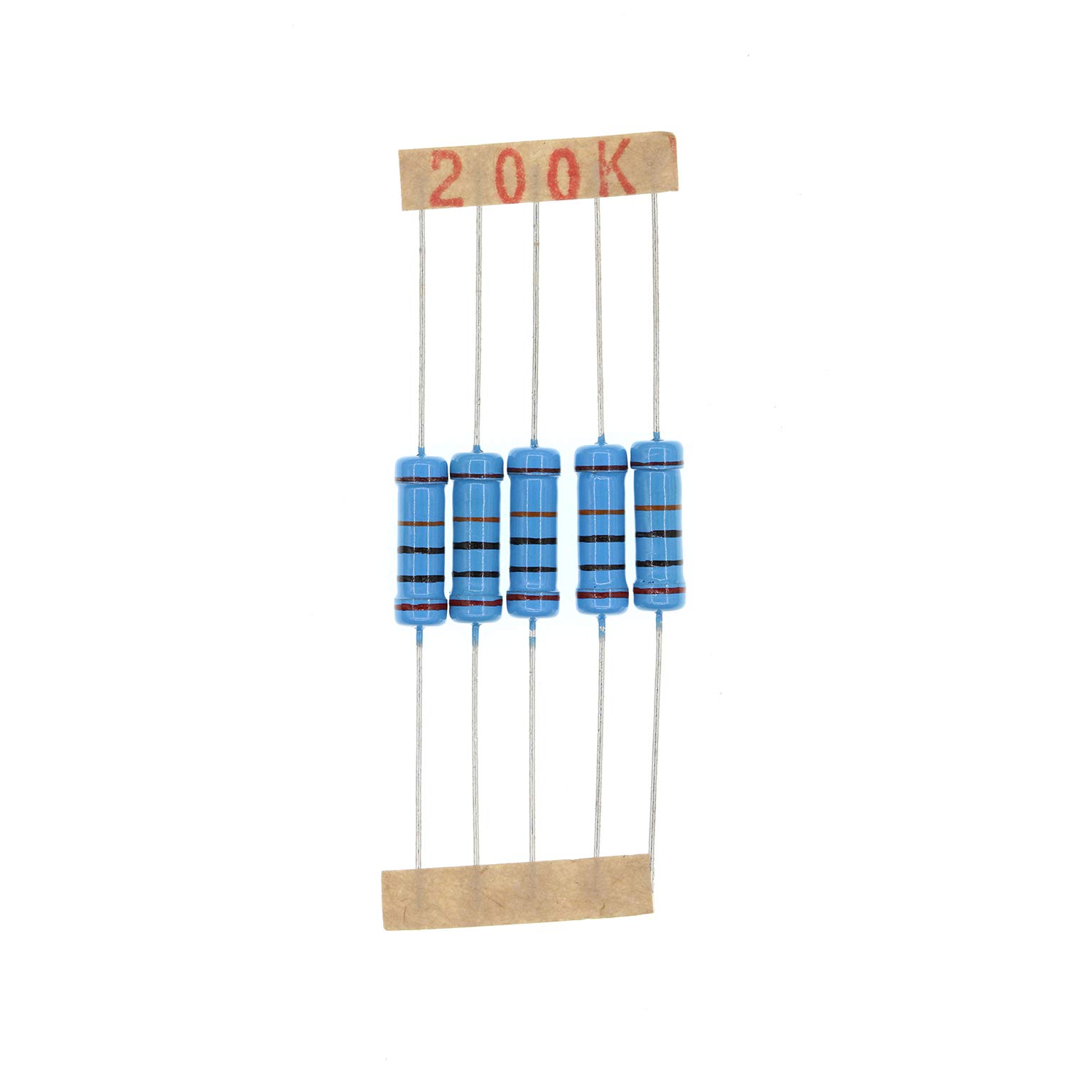 HUABAN 50PCS 2 Watts 2W 200K Ohm 1% Metal Film Resistor