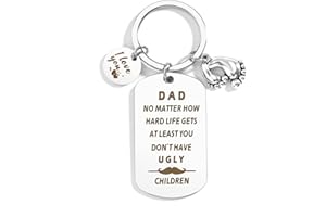 DAYOFUN Father's Day Keychain Engraved Birthday Gift Idea for Dad
