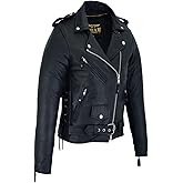 GARGOYLE BELLS Womens Motorcycle Jacket Classic Cowhide Leather Jacket with Lace Sided Leather Biker Coat for Women