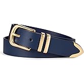 VATAN Women Leather Belt for Jeans Dresses Pants Fashion Ladies Casual Waist Belt with Gold Buckle