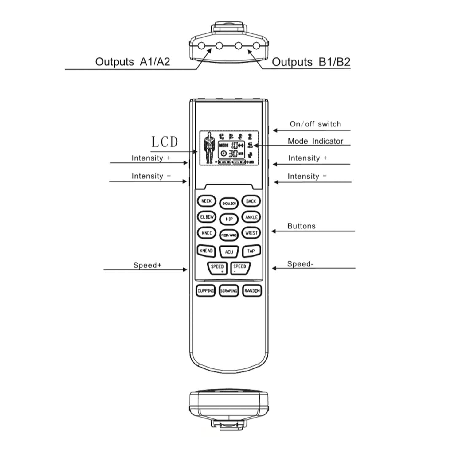 FDA-cleared-OTC-HealthmateForever-YK15AB-TENS-unit-with-4-outputs-apply-8-pads-at-the-same-time-15-modes-Handheld-Electrotherapy-device-Electronic-Pulse-Massager-for-Electrotherapy-Pain-Management-Pai