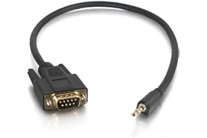 C2G 02444 Velocity DB9 Male to 3.5mm Male Serial RS232 Adapter Cable, Black (1.5 Feet, 0.45 Meters)