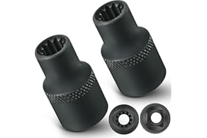 Feekoon 2 Pack 3/8" Brake Caliper 11 Point Socket Truck Brake Caliper Socket 3/8" Drive Replacement for European Trucks Compatible with Bendix Adb 22x, Adb 225, Sn6, Sn7, Sk7 Air Disc Calipers