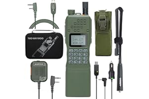 AIRITON Baofeng AR-15210W High Power Ham Radio Portable Tactical Two Way Radio Long Range Walkie Talkie 12000mAh Battery Full Kits (Green) (Full Set+Case)