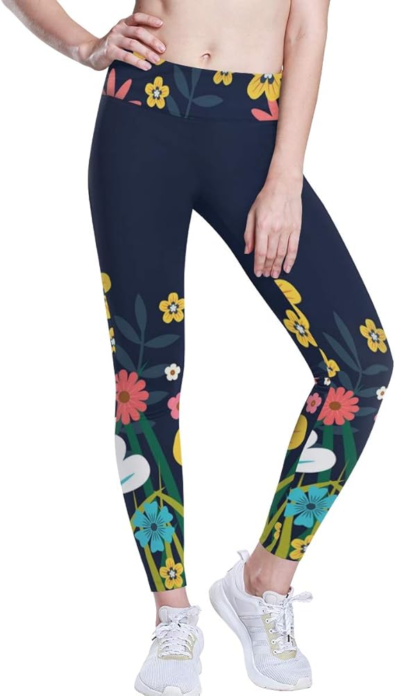 Amazon ヨガパンツ ヨガ レギンス ヨガウエア 花 かわいい トレーニングパンツ レディース スポーツウェア 吸汗速乾 柔らかい 伸縮性抜群 超軽量 ハイウエスト トレーニングウェアxs フィットネス トレーニング ロングパンツ 通販