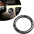 Carbon Fiber Car Engine Start Stop Ignition Key Ring Sticker for BMW E90 E92 E93 3 Series Engine Start Button Cover (Solid Color)