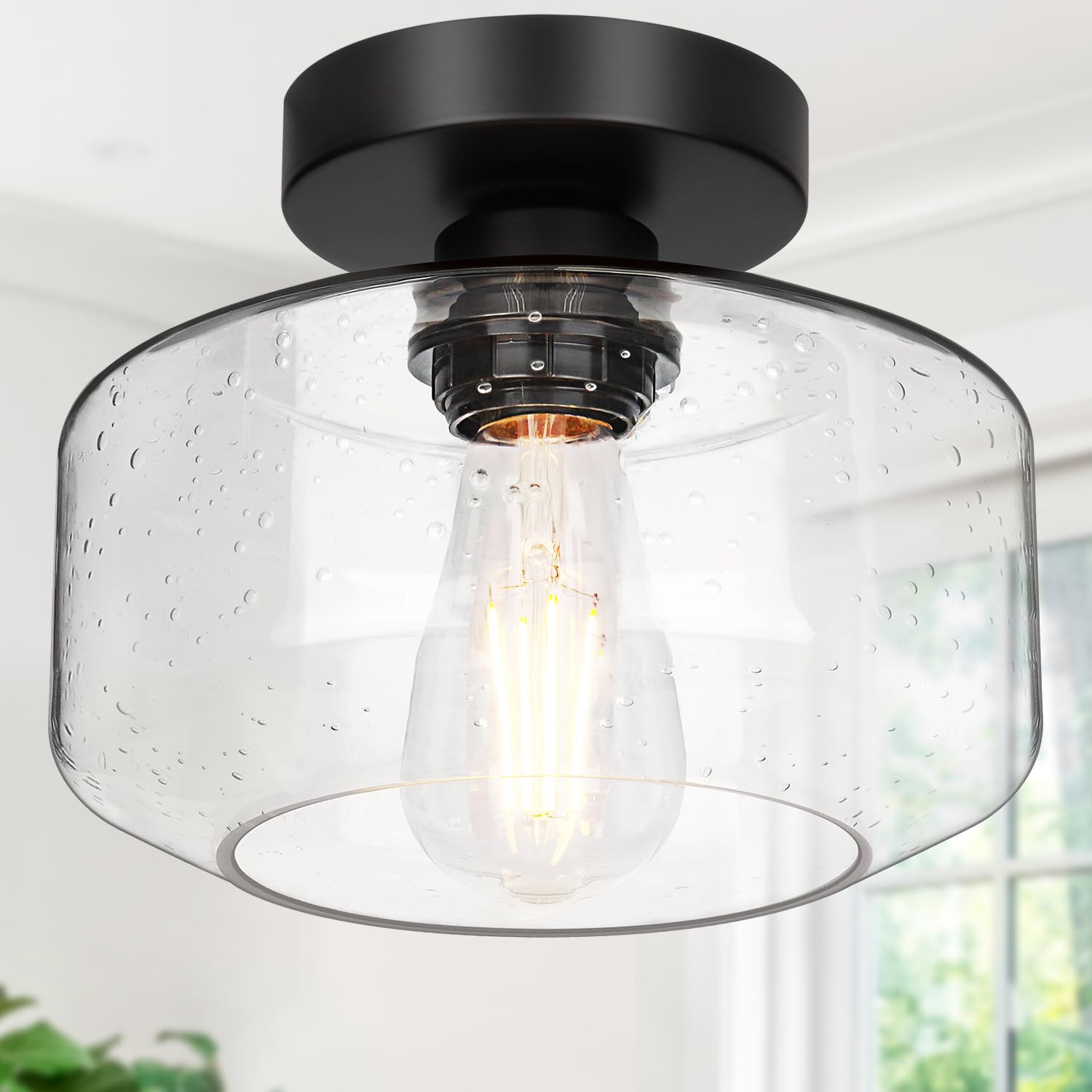 Industrial Semi Flush Mount Ceiling Light, 800