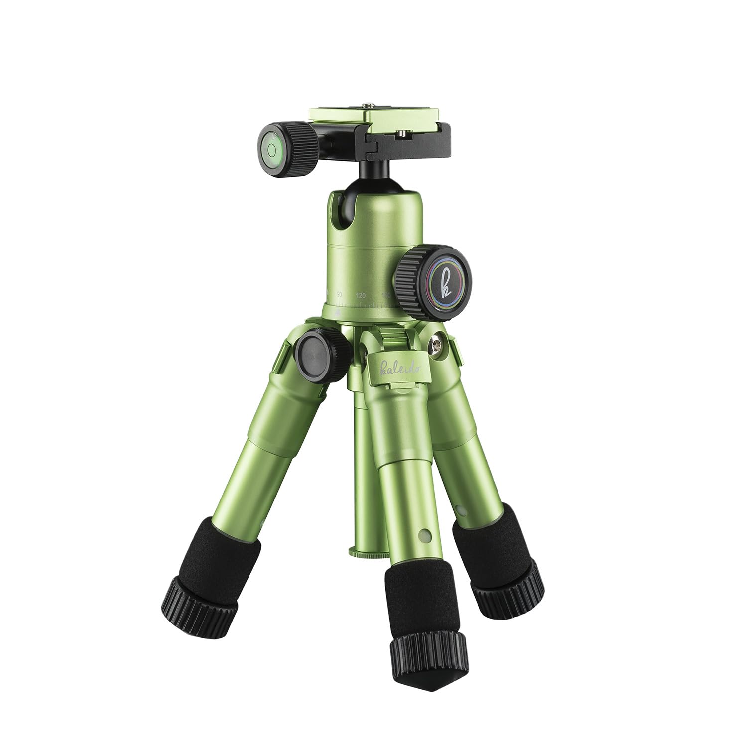 Mantona kaleido Mini Photo/Table and Travel Tripod with Ball Head with Quick Release Plate and Carry Bag Lime Green Metallic