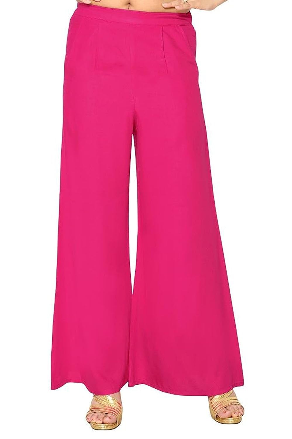 trendy thread premium stylish stretchable magenta solid palazzo